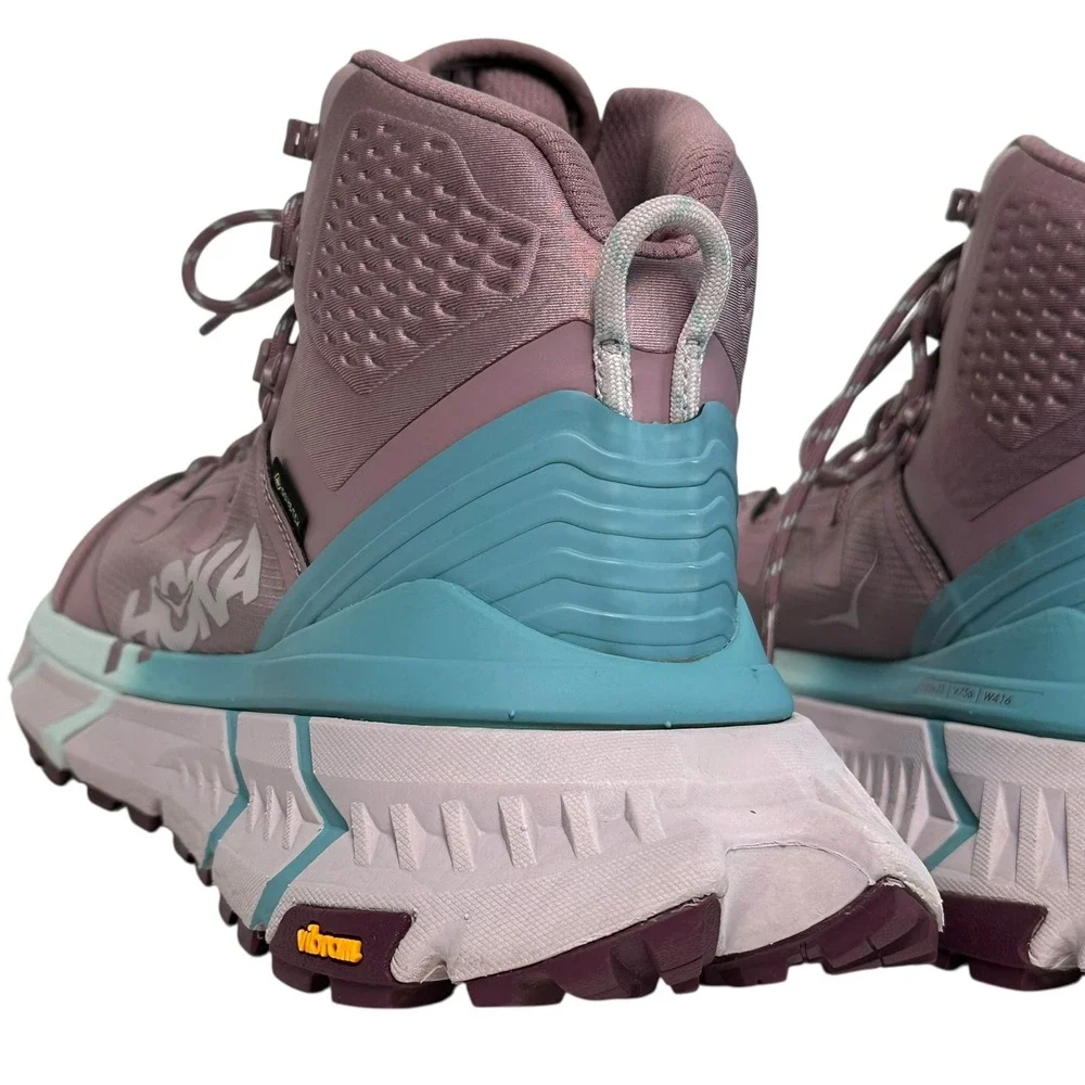 HOKA One One TenNine‎ GTX Womens Hiking Boots Trail Vibram Lug Mauve Teal 9.5